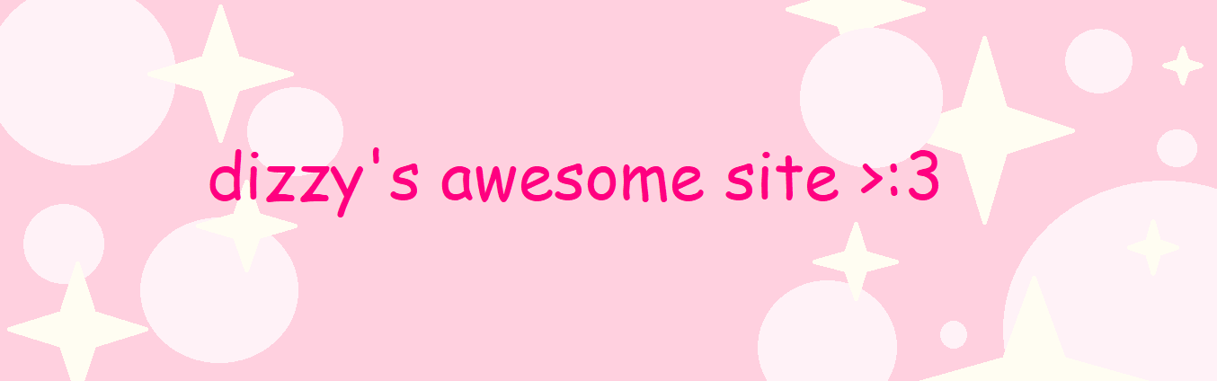 dizzy's awesome site with a silly evil catface emoticon